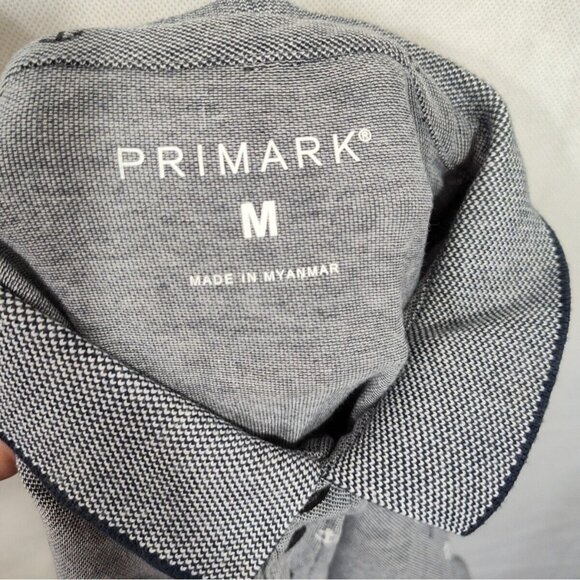 Primark Polo Shirt Collared Men Size M Blue Nautical Anchors Short Sleeve - Picture 6 of 9